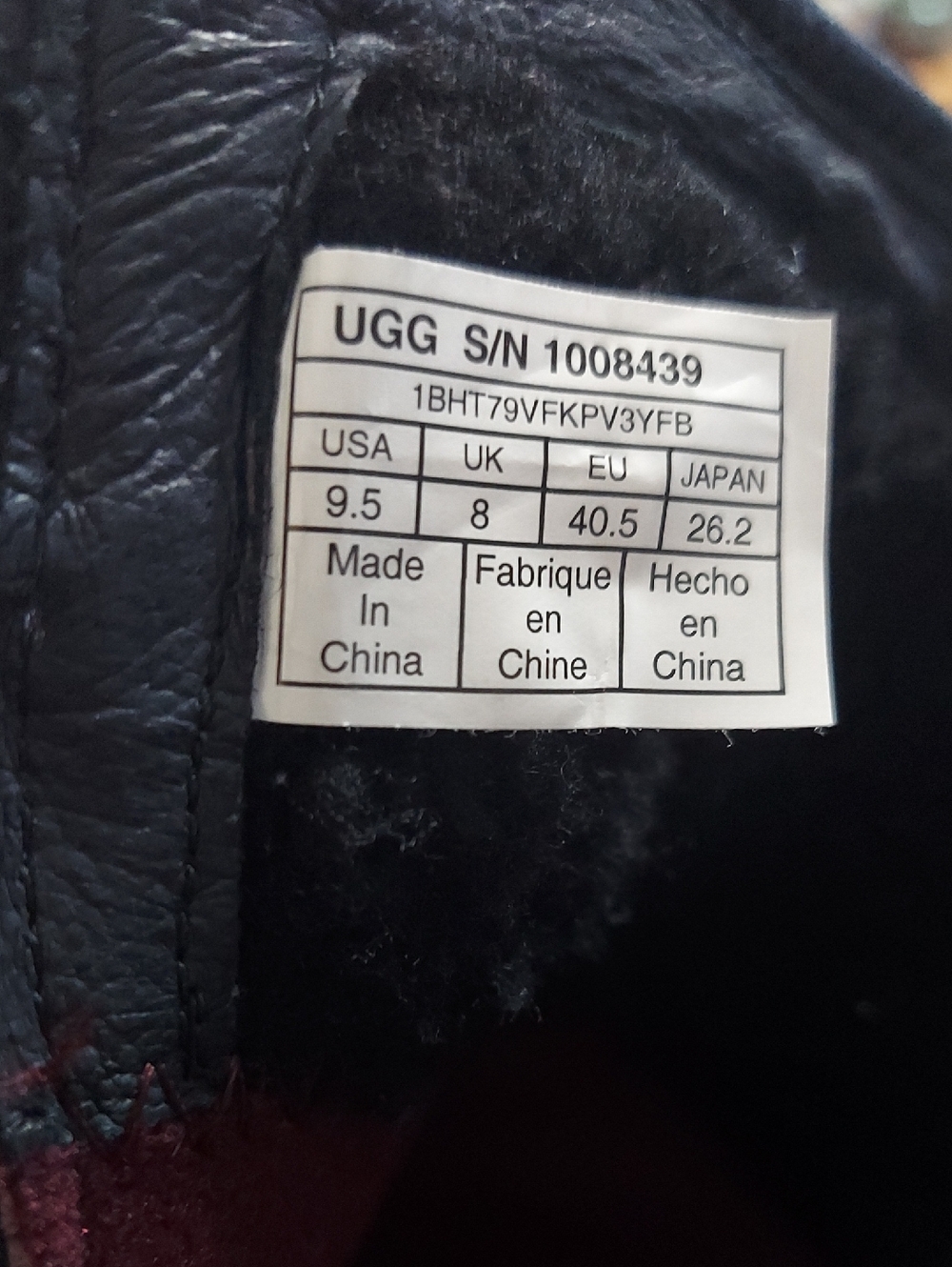 UGG Simmens Women's Boots Size 9.5 Black - Picture 8 of 9